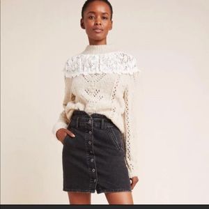 Pilcro Button Front Denim Mini Skirt